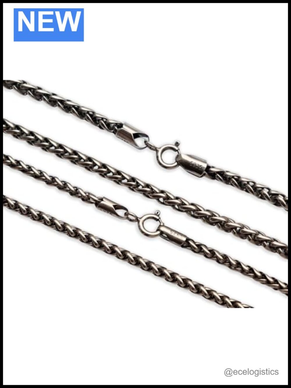 Wheat Chain Necklace 22 inches Sterling Silver